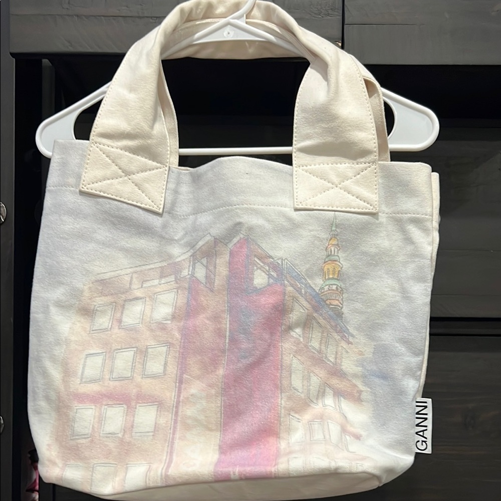 Ganni Cream Tote Bag